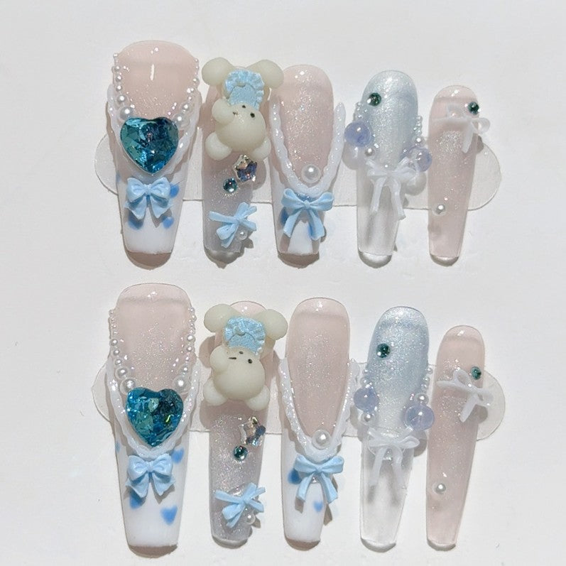 水色リボンのゆめかわベア