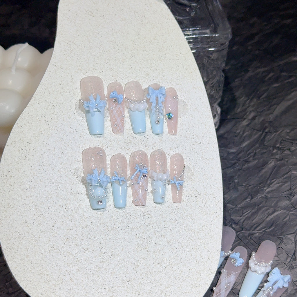 永遠の誓い パールレースドレス：ブルー