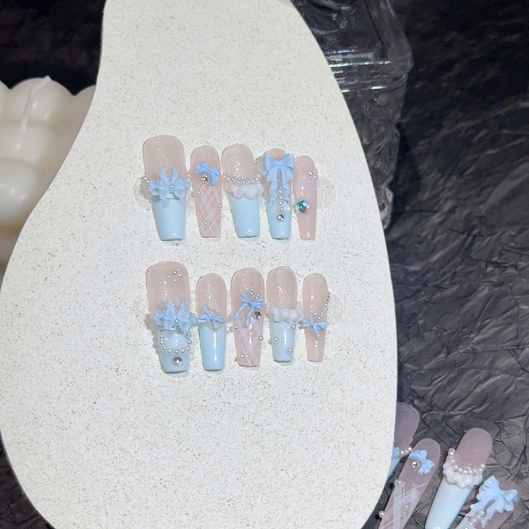 永遠の誓い パールレースドレス：ブルー