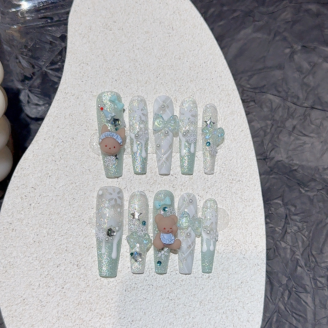 クリスマスベアのホワイトスノー