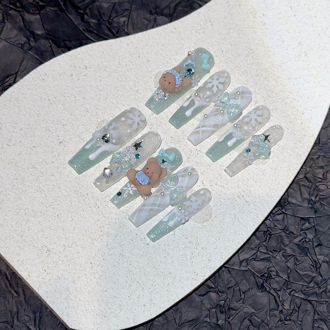 クリスマスベアのホワイトスノー