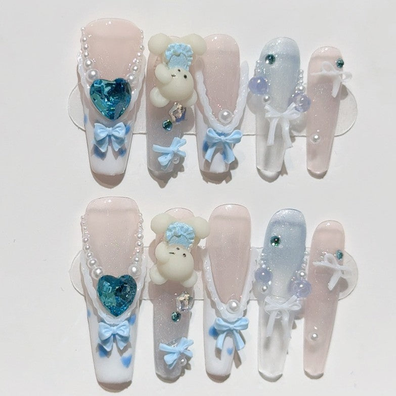 水色リボンのゆめかわベア