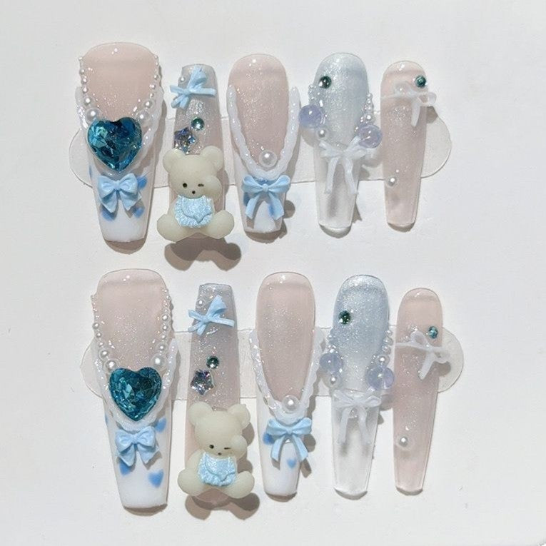 水色リボンのゆめかわベア