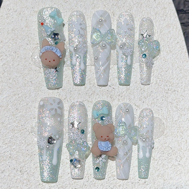 クリスマスベアのホワイトスノー