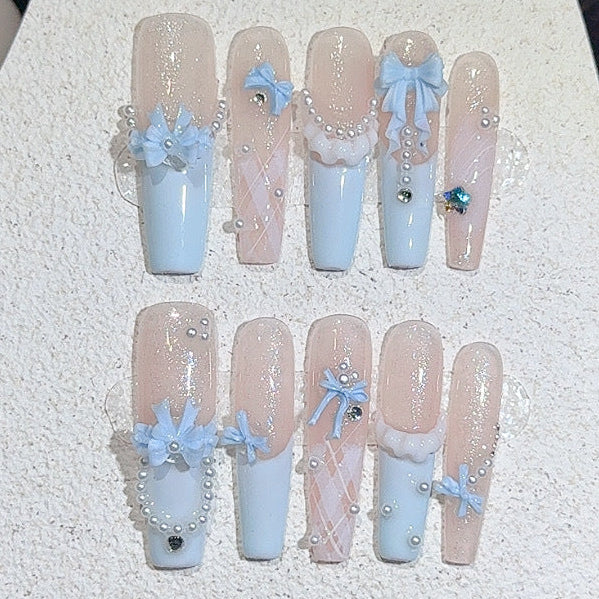 永遠の誓い パールレースドレス：ブルー