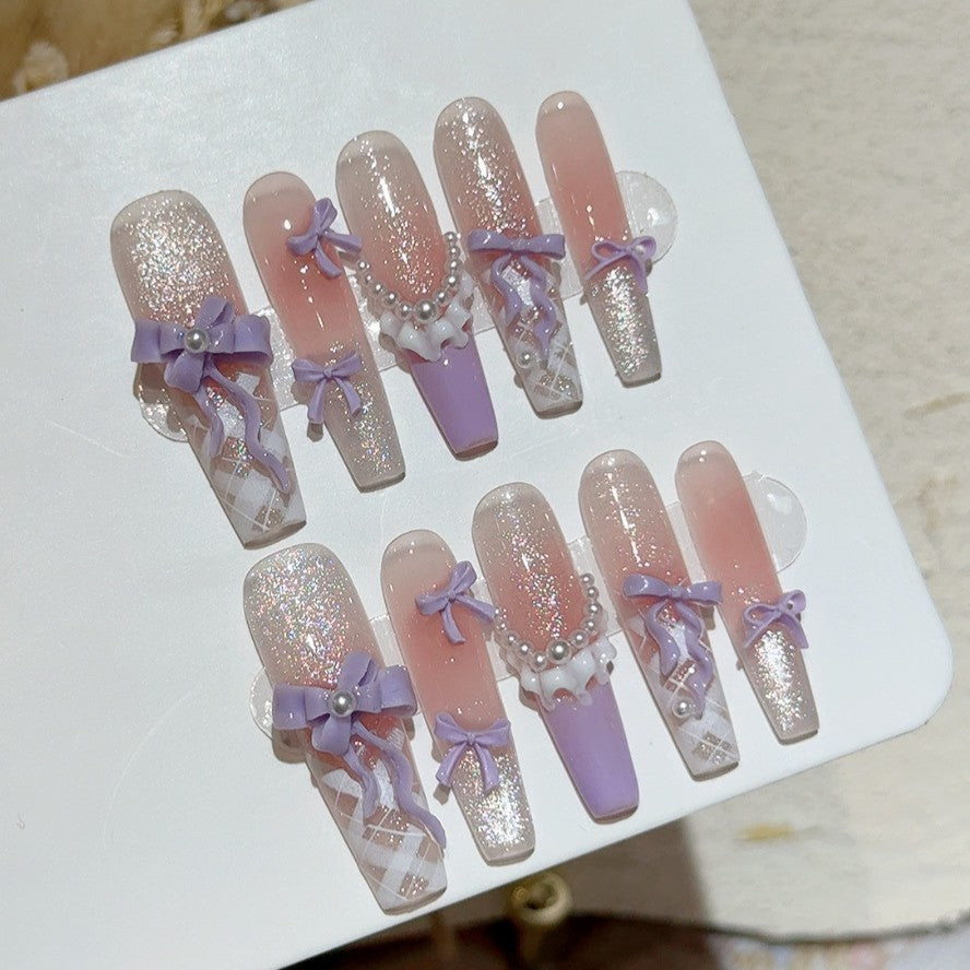 マカロンラベンダーチェック