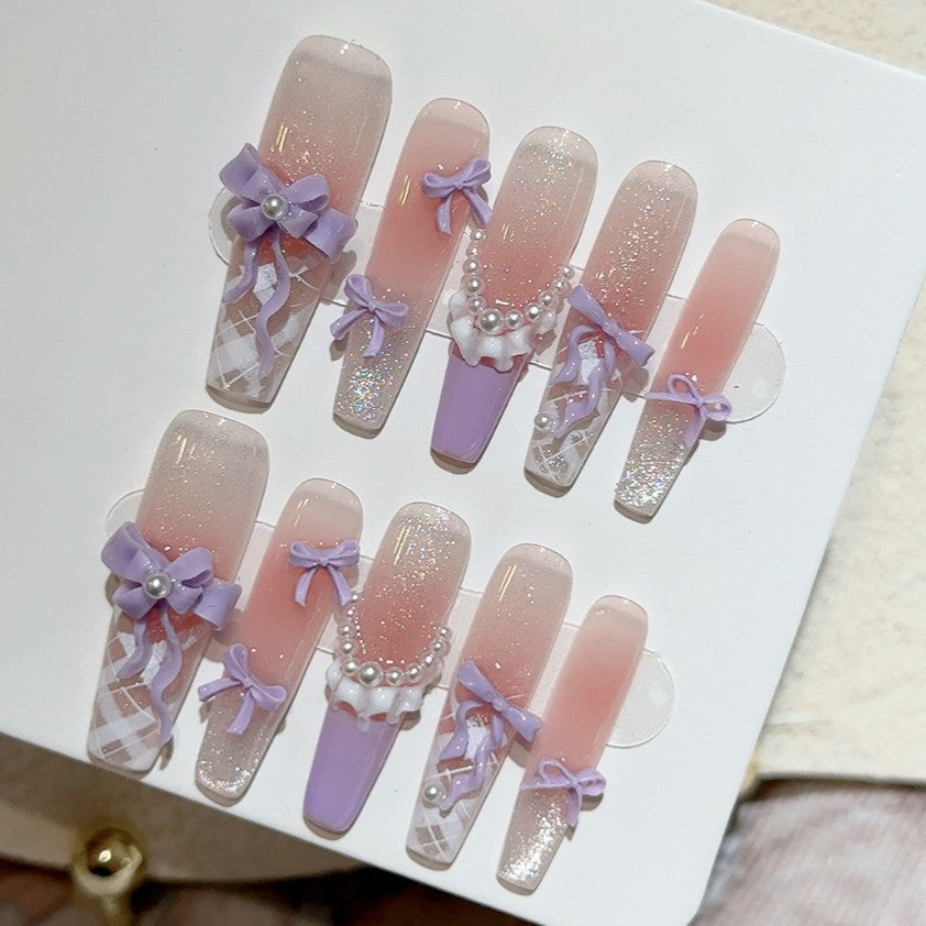 マカロンラベンダーチェック