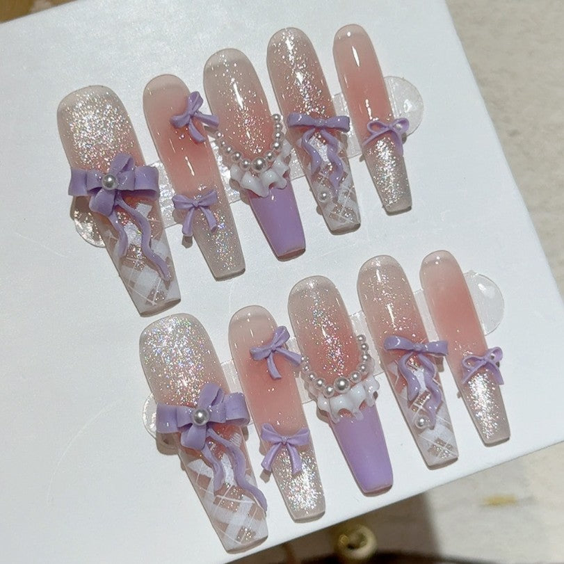 マカロンラベンダーチェック