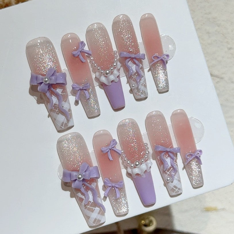 マカロンラベンダーチェック