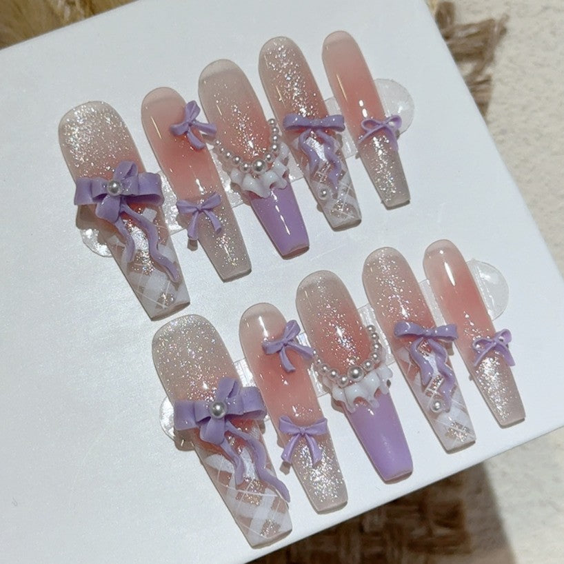 マカロンラベンダーチェック